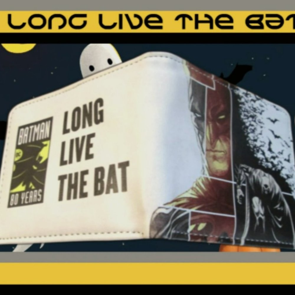 Long Live The Bat Batman 80 Years Bifold Leather Wallet For Men Teen Or Boys
